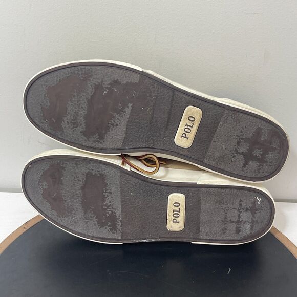 Polo Ralph Lauren Men’s Faxon Low Canvas Sneakers Shoes Tan Lace US 11.5 D - Picture 9 of 11